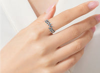 Signature Jewelry 925 Silver Blue Marquise Leaf Ring