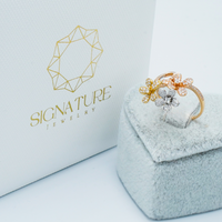 Amazing Floral Rose gold & Diamond Ring By Signature Jewelry