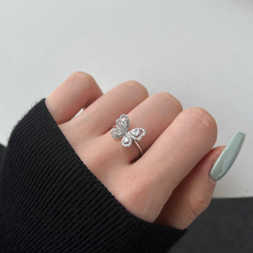 Signature Jewelry 925 Sterling Silver Butterfly Zircon Ring