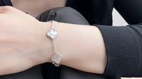 Signature Jewelry 925 Silver Mother-of-Pearl Clover Bracelet