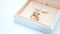 Amazing Floral Rose gold & Diamond Ring By Signature Jewelry