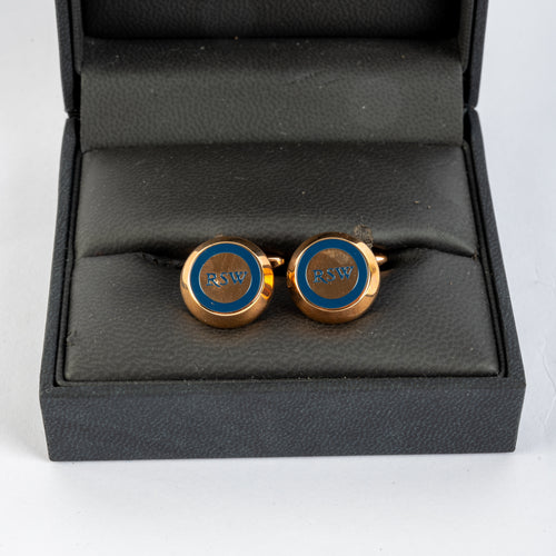RSW Gold-Tone Enamel Cufflinks