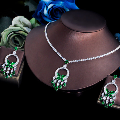 Emerald Grace Brass Jewelry Half Set