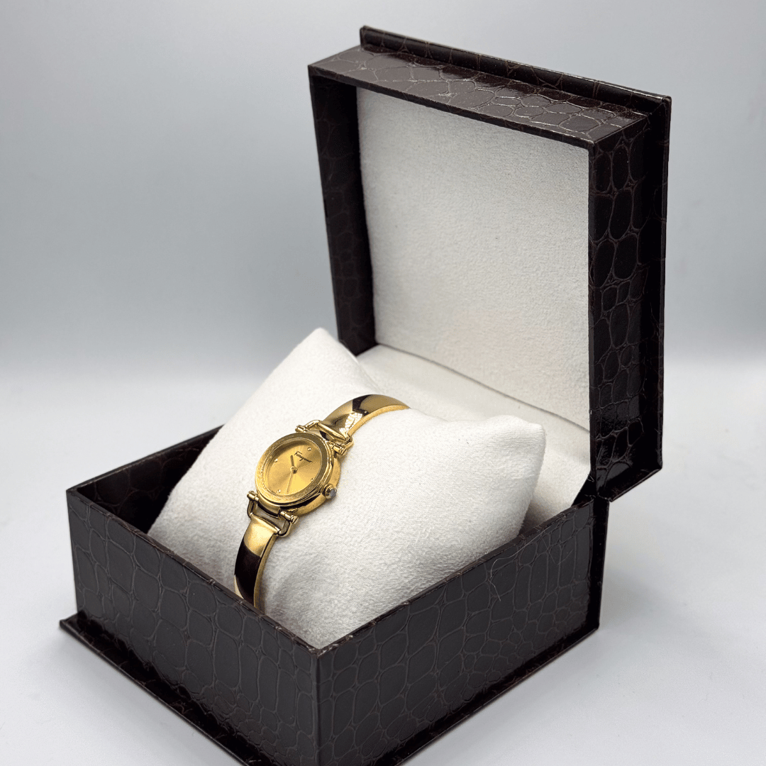 Salvatore Ferragamo Women's Gold-Tone Bracelet Watch – Signature