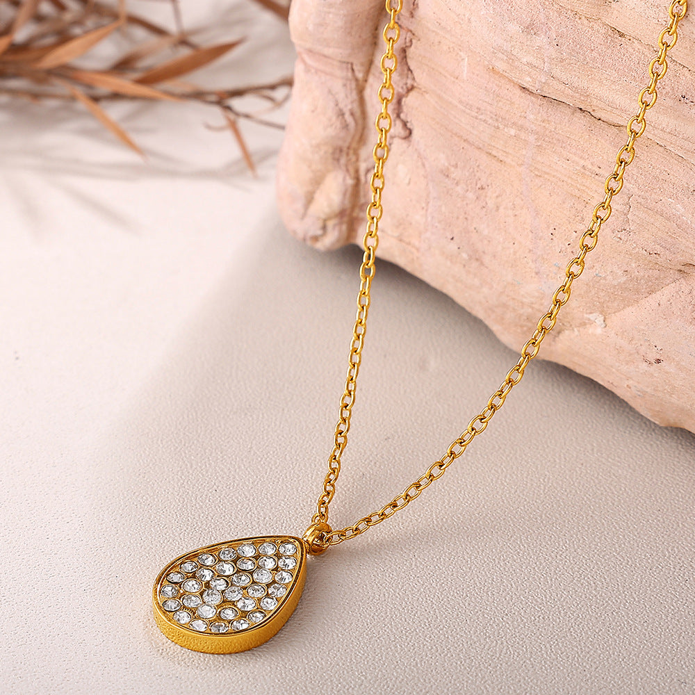 Signature Jewelry – Crystal Droplet Stainless Steel Necklace
