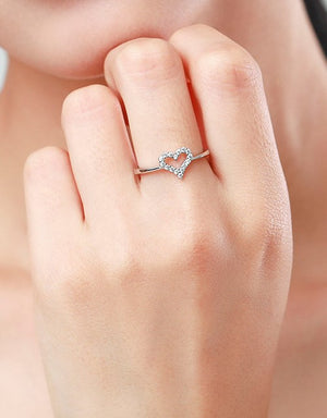 Signature Jewelry 925 Silver Open Heart Ring