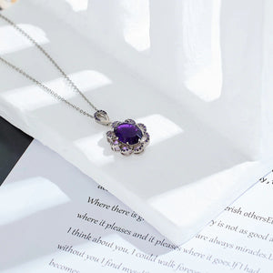 Signature Jewelry – Amethyst Bloom Stainless Steel Necklace