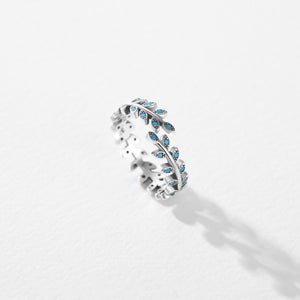 Signature Jewelry 925 Silver Blue Marquise Leaf Ring