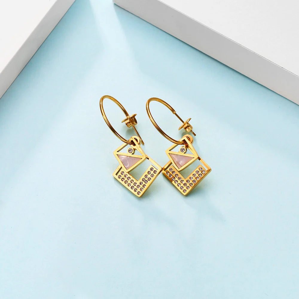 Golden Prism Earrings by Signature Jewelry