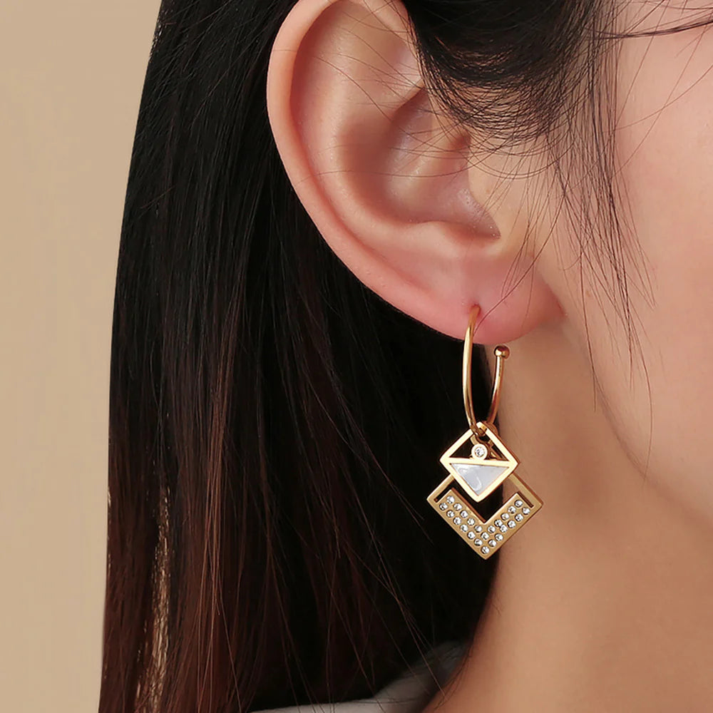 Golden Prism Earrings by Signature Jewelry