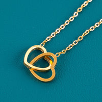 Signature Interlocking Hearts Necklace – Gold Stainless Steel