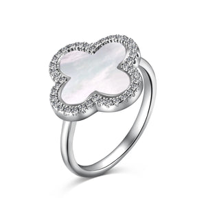 Signature Jewelry 925 Sterling Silver White Clover Ring