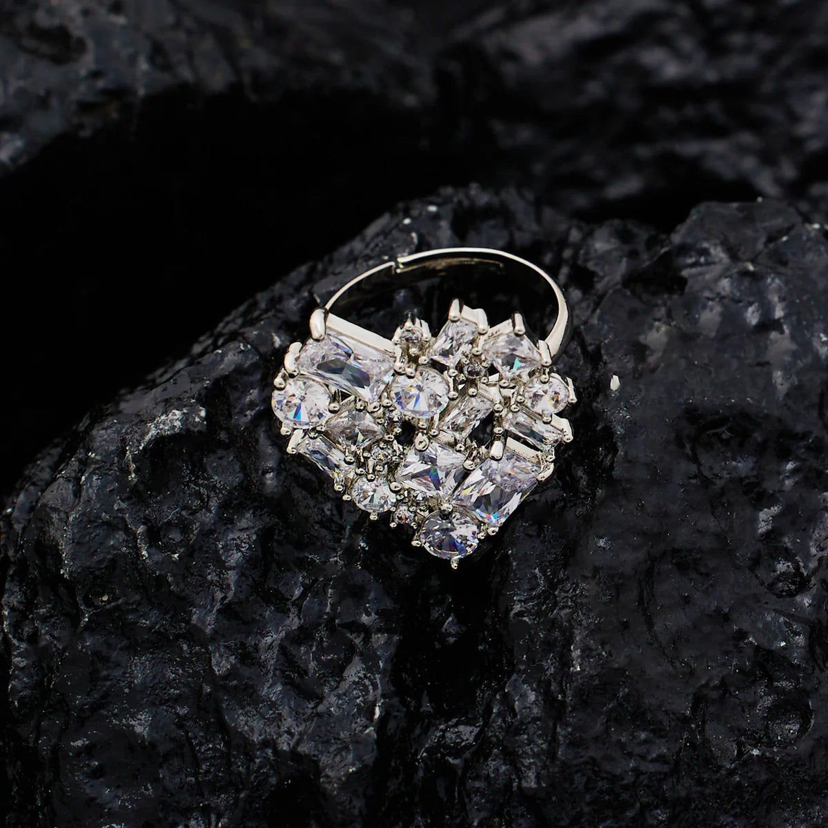 Radiant Cluster Ring by Signature Jewelry