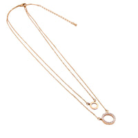 Signature Jewelry – Golden Harmony Double Circle Stainless Steel Necklace