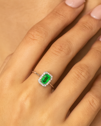 Emerald Majesty Princess Cut Diamond Ring