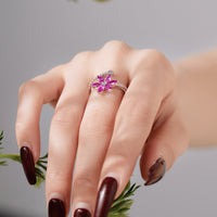 Signature Jewelry Pink Blossom Adjustable Ring