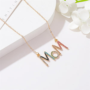Signature Jewelry "MOM" Rainbow Stainless Steel Necklace