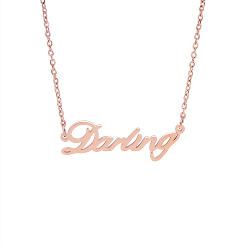 Signature “Darling” Necklace – Rose Gold Stainless Steel