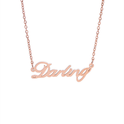 Signature “Darling” Necklace – Rose Gold Stainless Steel