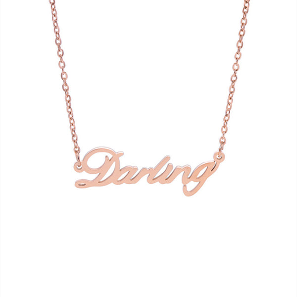 Signature “Darling” Necklace – Rose Gold Stainless Steel