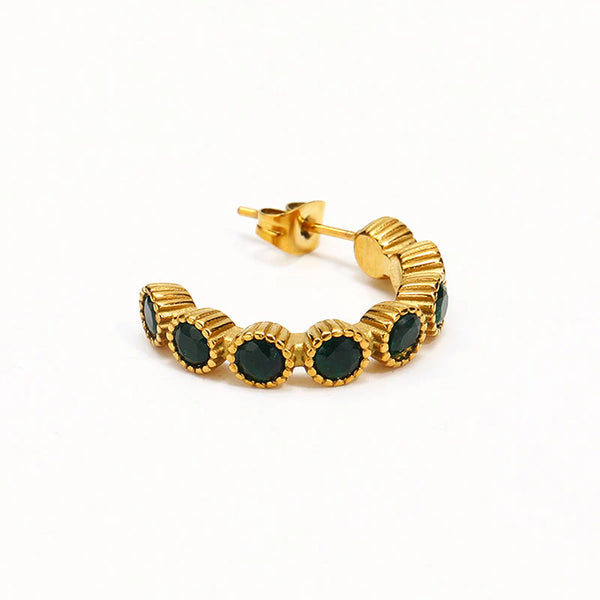 Emerald Glow Hoops – Signature Jewelry