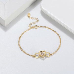 Heart & Infinity Love Bracelet - 925 Sterling Silver By Signature Jewelry