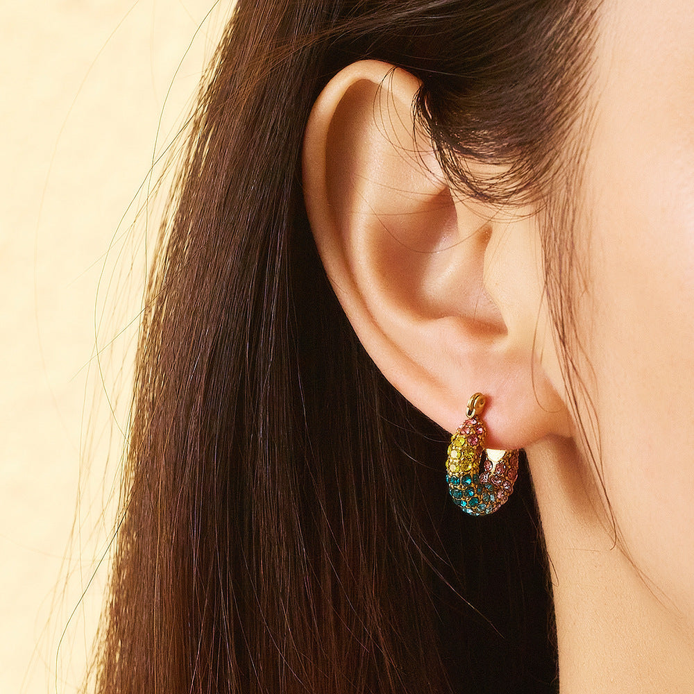 Rainbow Radiance Hoop Earrings by Signature Jewelry