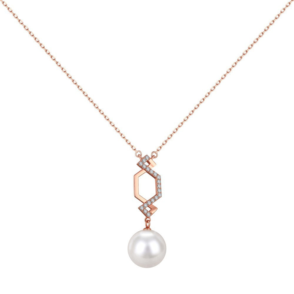 Pearl Drop Necklace – 925 Sterling Silver by Signature Jewelry