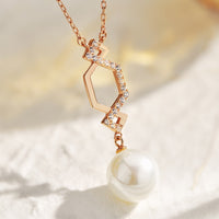 Pearl Drop Necklace – 925 Sterling Silver by Signature Jewelry