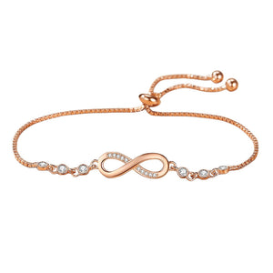 Signature Infinity Bracelet - Rose Gold 925 Sterling Silver with Crystal Accents