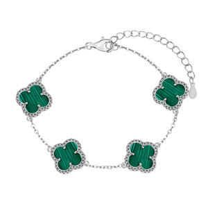 Signature Jewelry 925 Silver Green Clover Bracelet