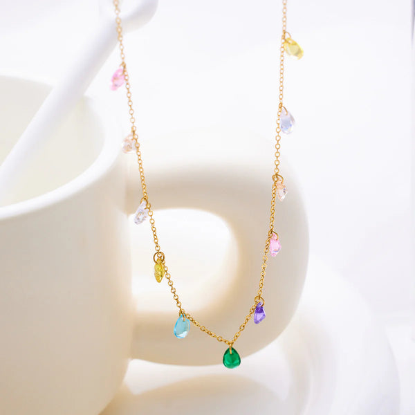 Signature Jewelry – Rainbow Droplets Stainless Steel Necklace