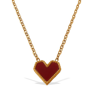 Crimson Heart Stainless Steel Necklace