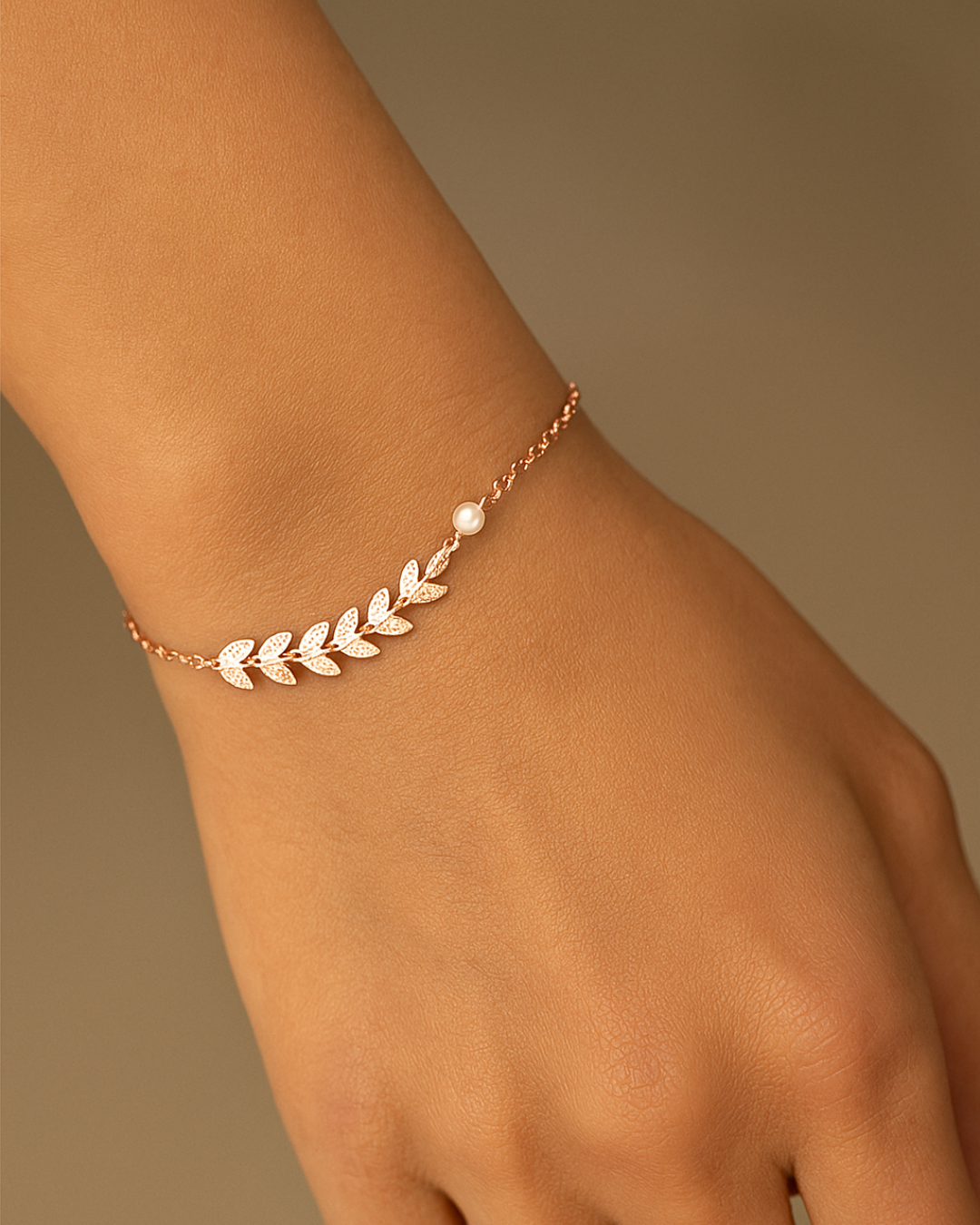 Nature-Inspired Leaf Bracelet - 925 Sterling Silver with Pearls By Signature Jewelry
