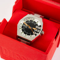 Diesel Scraper Men's Black Dial Silver Watch