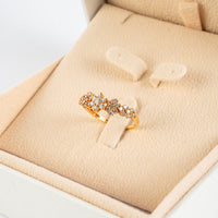 Radiant Cluster Diamond and Rose Gold Ring