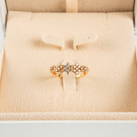 Radiant Cluster Diamond and Rose Gold Ring