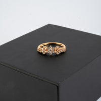 Radiant Cluster Diamond and Rose Gold Ring