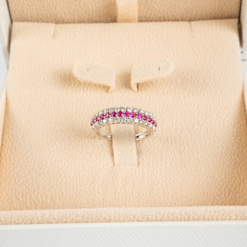 Diamond Ring with Ruby Stones