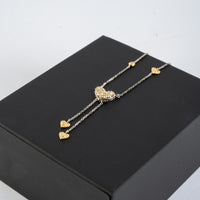 Elegant Heart Diamond Necklace – 18K Gold