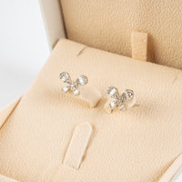 18K White Gold Butterfly Diamond Earrings