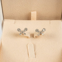 18K White Gold Butterfly Diamond Earrings
