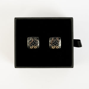 Signature Jewelry Black Enamel Swirl Cufflinks