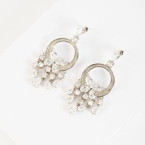 Elegant Zircon Circle Drop Earrings
