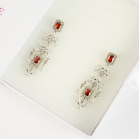 Luxury Silver-Tone Zircon Chandelier Earrings