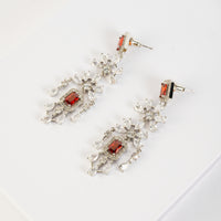 Luxury Silver-Tone Zircon Chandelier Earrings