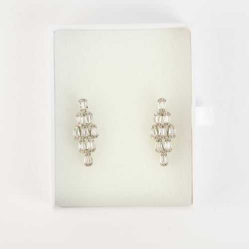 Luxury Geometric Brass & Zircon Earrings