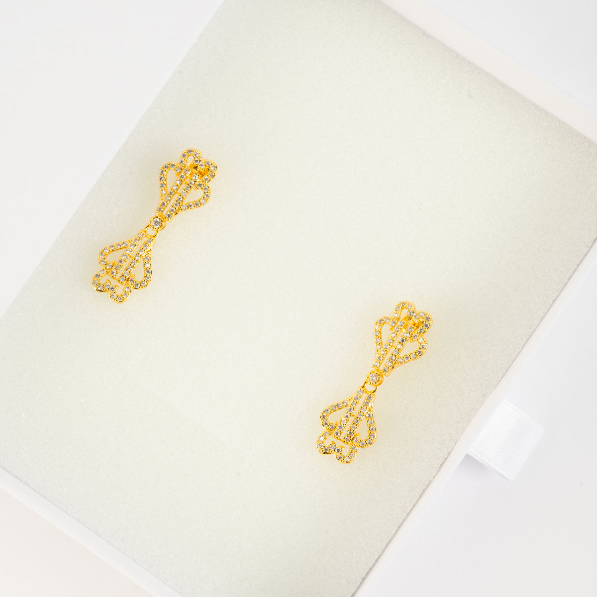 Royal Grace Gold-Plated Zircon Earrings