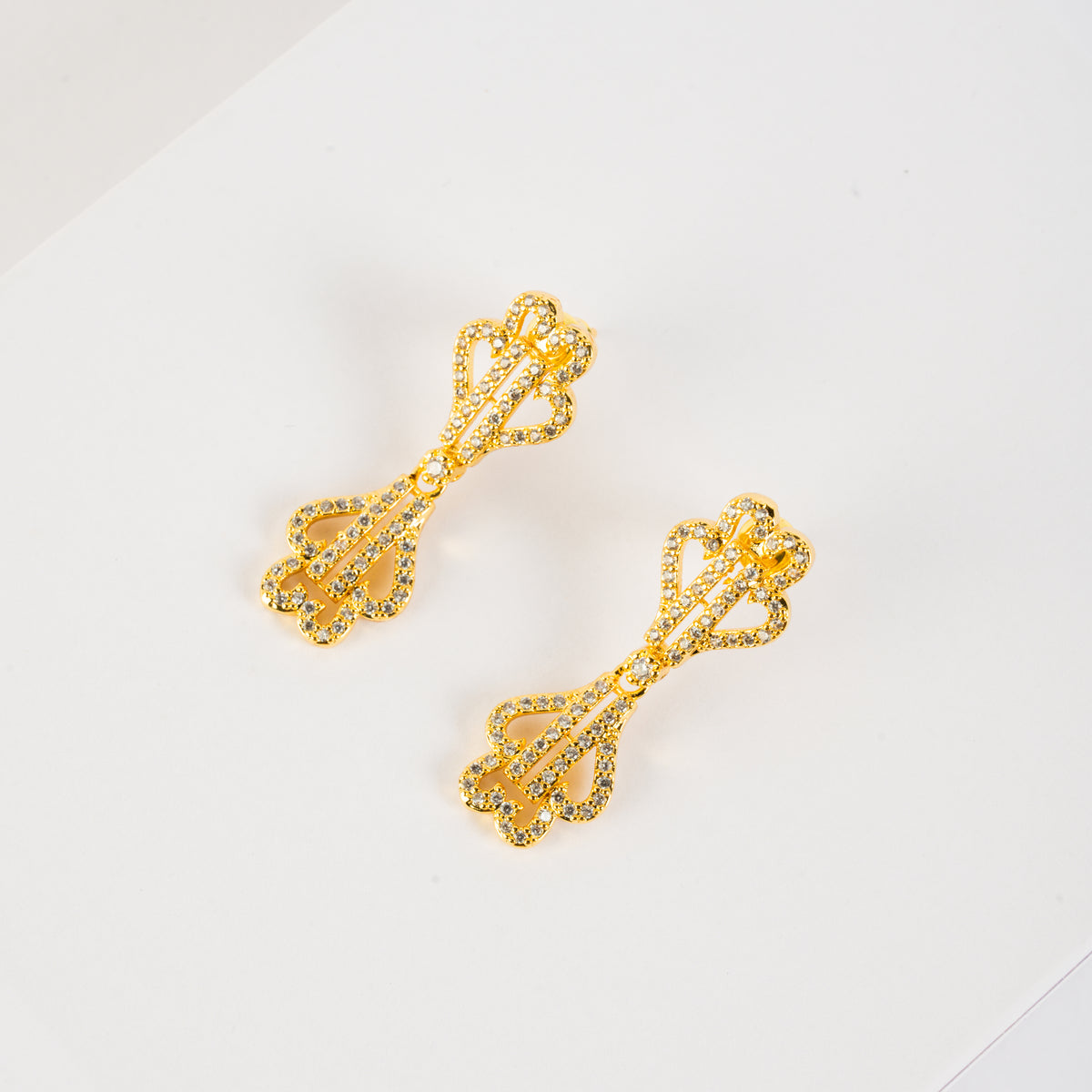 Royal Grace Gold-Plated Zircon Earrings