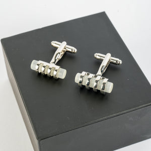 Signature Jewelry Modern Bar Cufflinks – Silver & White